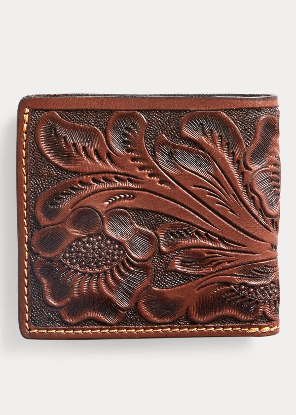 Men's Ralph Lauren Hand-Tooled Leather Wallet | 365429CYR